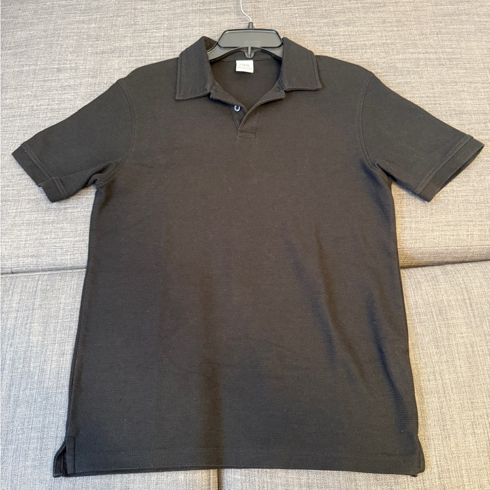 Zara Black Polo Shirt Classic Short Sleeve